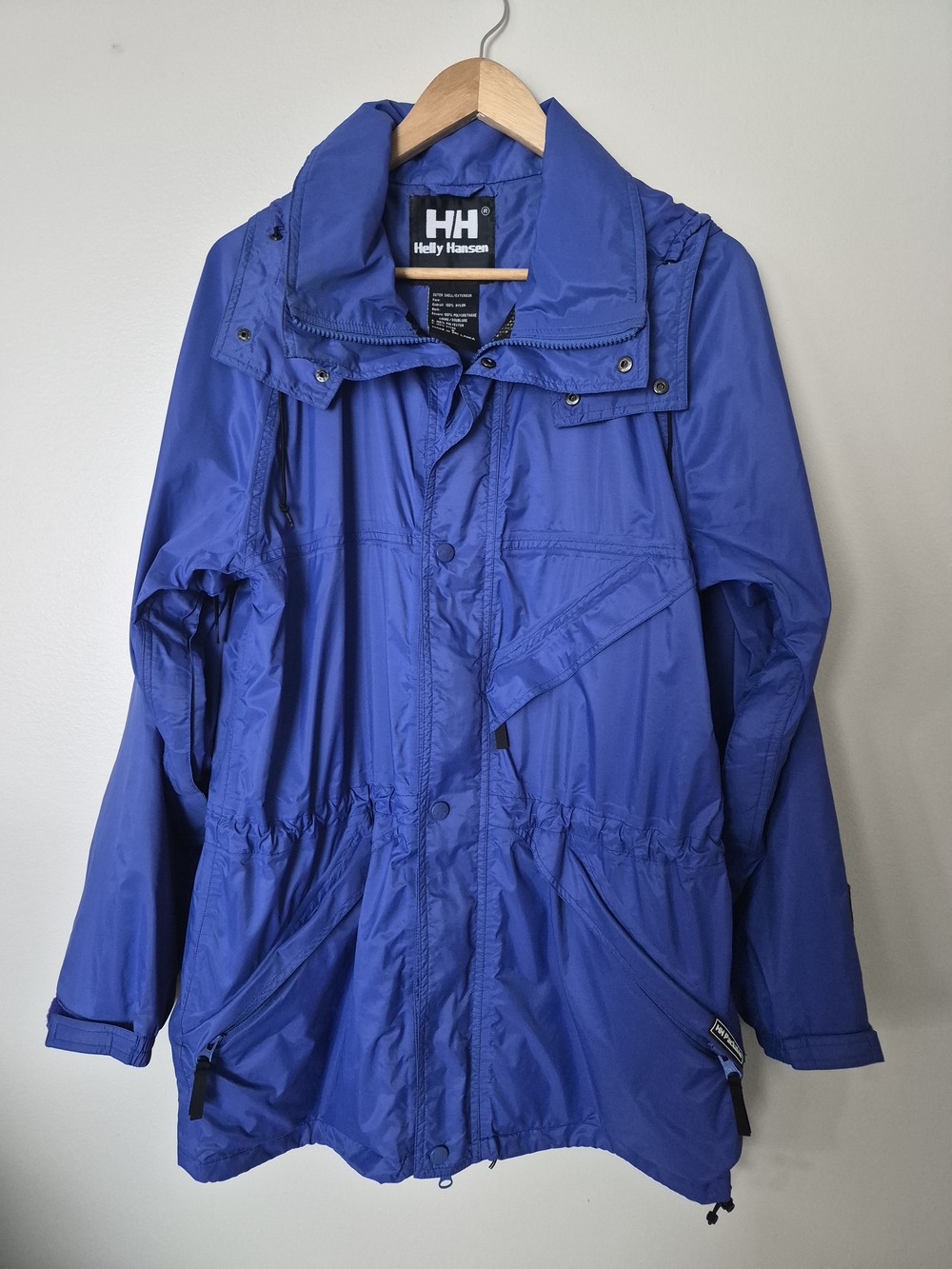 Vintage Helly Hansen Packable Waterproof Rain Jacket Blue Men’s Small